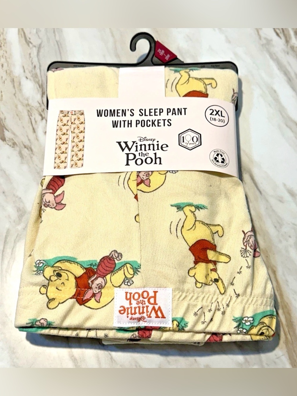 Disney Winnie the Pooh Women's Knit Sleep Pants with Pockets Pull-On Size 2XL
